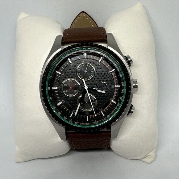 Armani Exchange AX1608 Men's Brown Leather Analog Dial Quartz Wrist Watch HME29 - Picture 1 of 11
